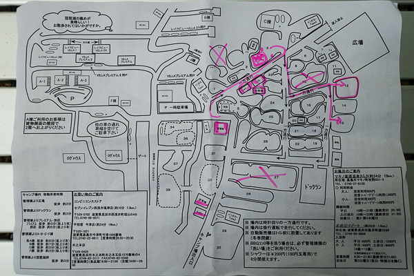 奥琵琶湖キャンプ場の区画MAP