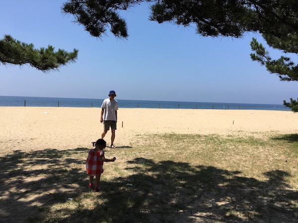 あわじ浜離宮の目の前のビーチ