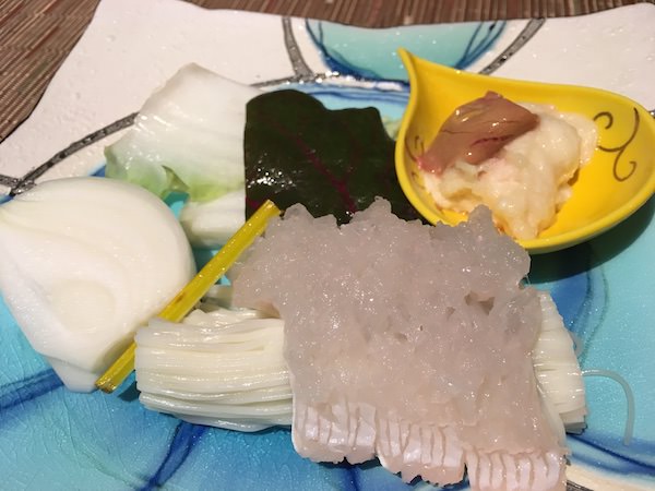 あわじ浜離宮の夕食(はも)