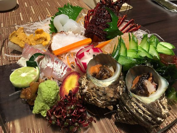 あわじ浜離宮の夕食(刺し身)