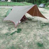 キャンプツーリングの雨対策にタープを導入