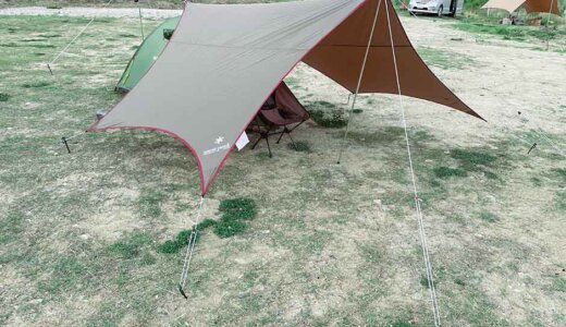 キャンプツーリングの雨対策にタープを導入