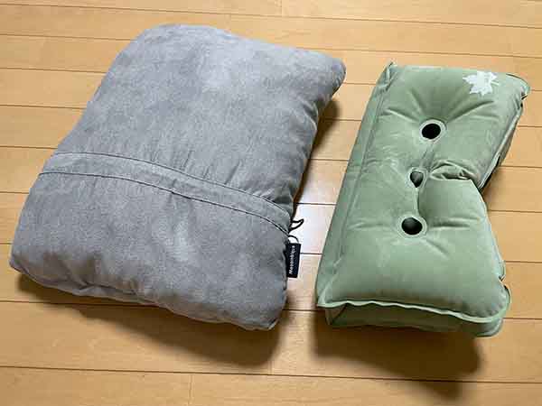キャンプ用の枕（クッションタイプとエアータイプ）